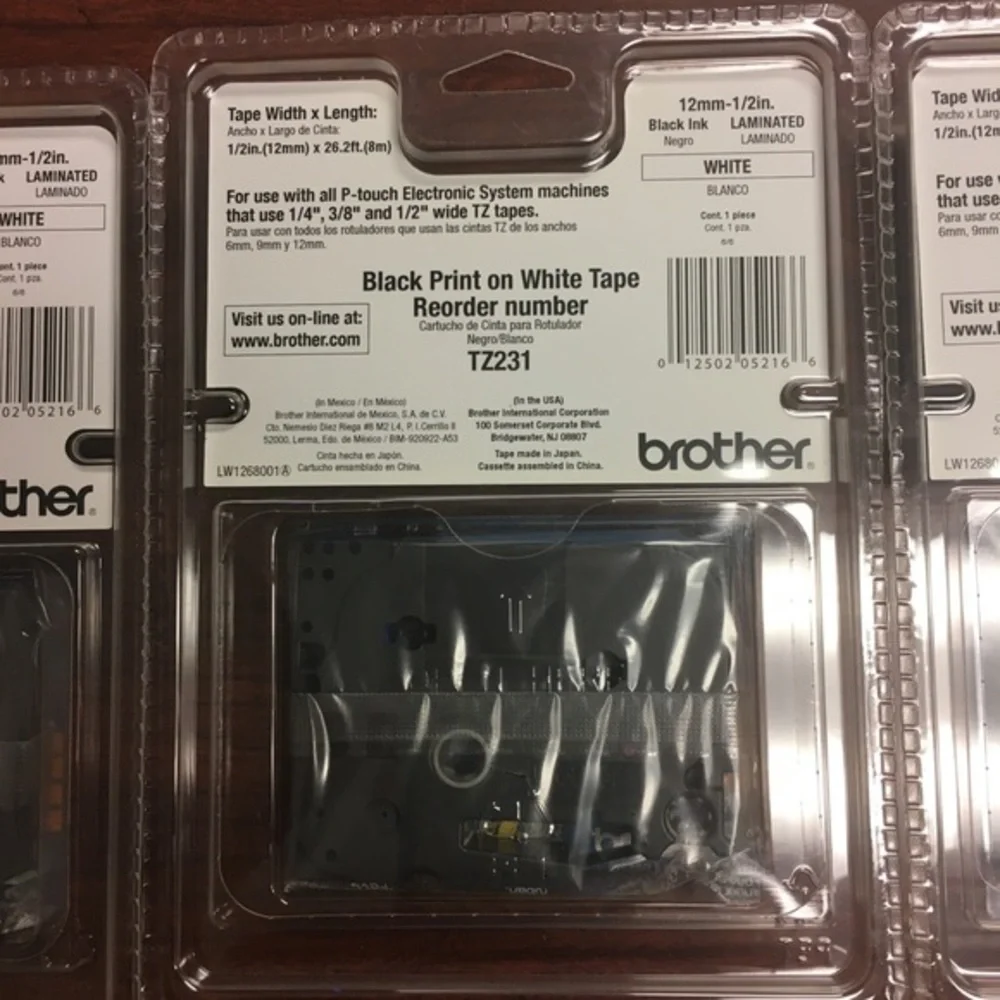 TZ Tape Brother P Touch 1/2' width Set of…